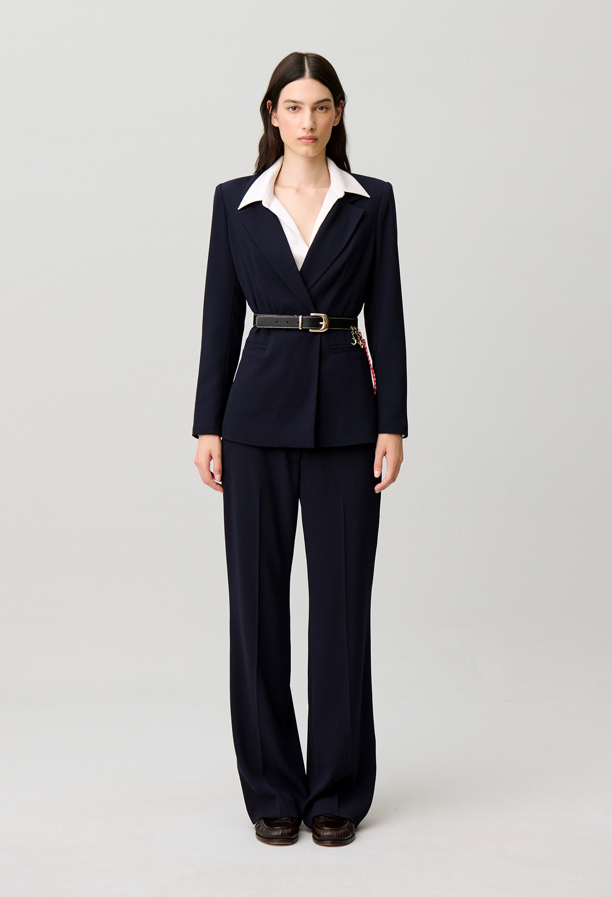 Claudie - Veste tailleur croisée - Marine - Taille 40 - Pour Femme