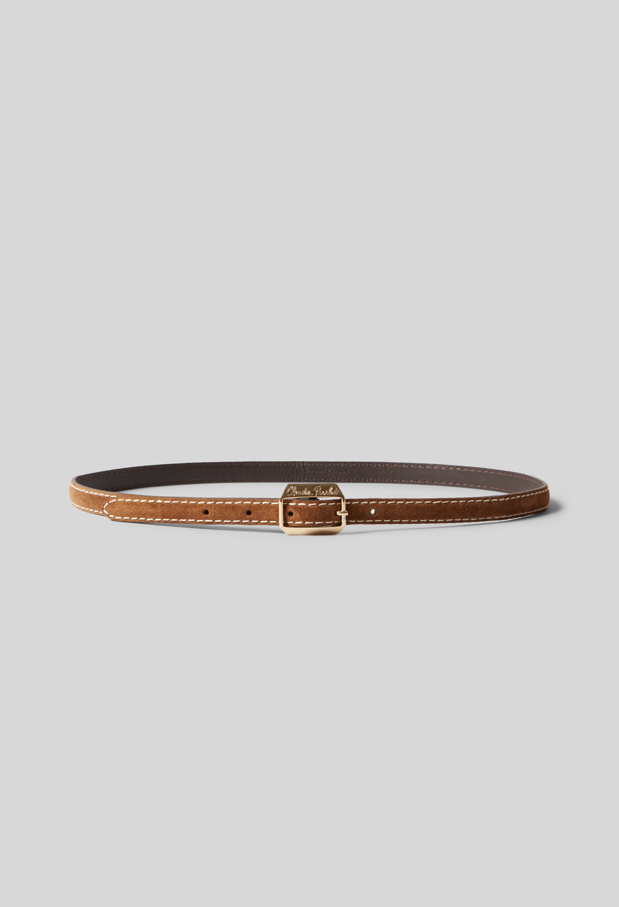 Ceinture suède boucle dorée - Femme - Camel - Taille 2 - Claudie Pierlot