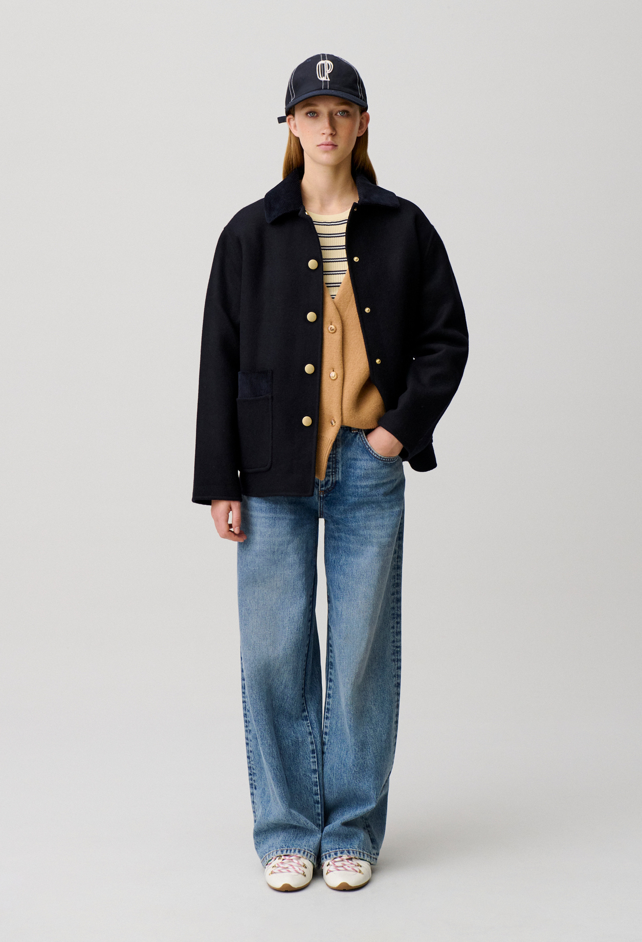 Manteau droit court laine - Femme - Marine - Taille 42 - Claudie Pierlot