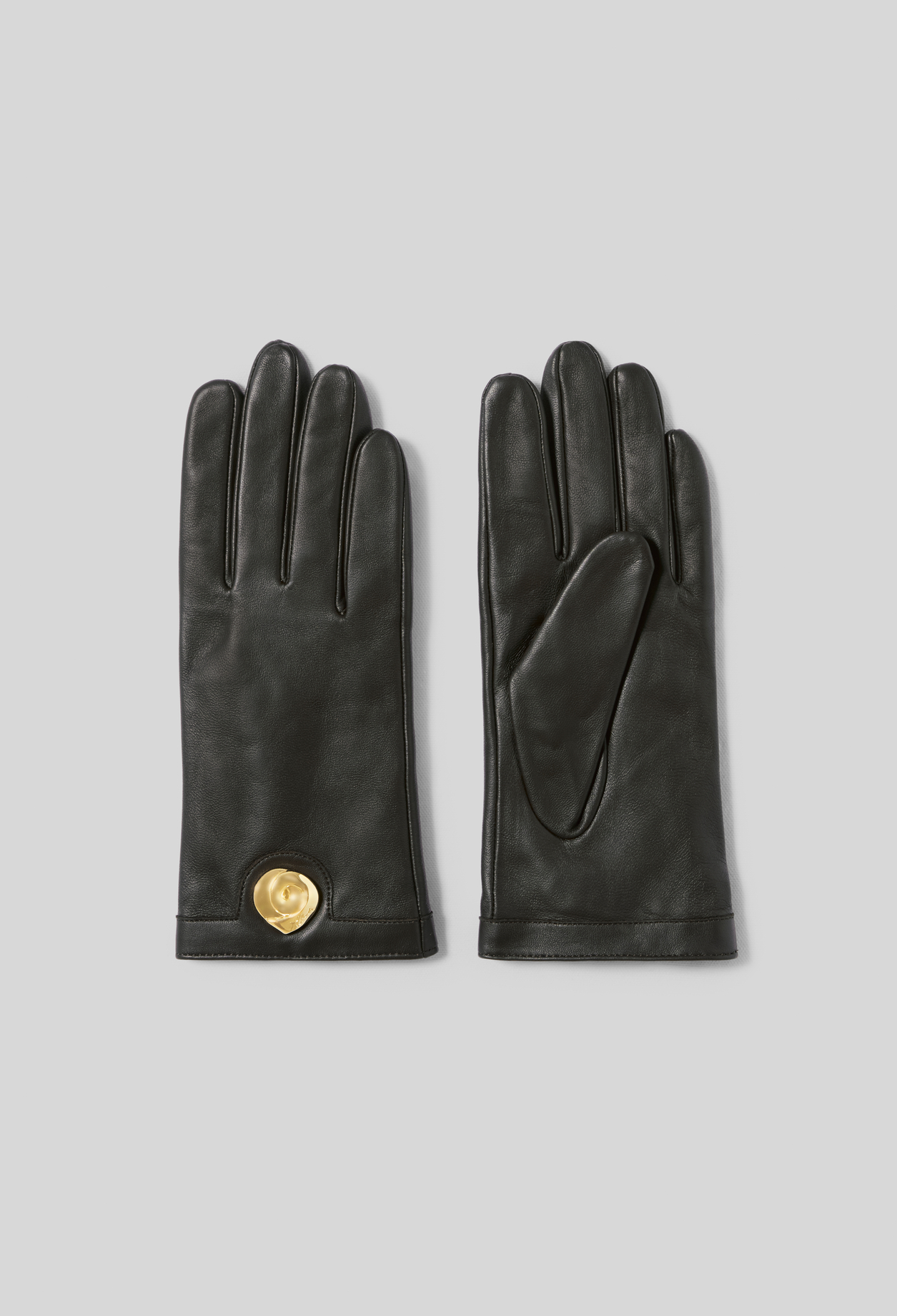 Gants cuir lisse d'agneau bijou doré Gants cuir lisse d'agneau bijou doré
