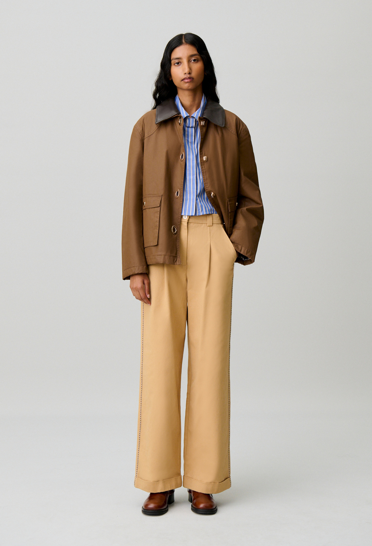 Claudie - Pantalon droit à plis - Beige - Taille 42 - Pour Femme
