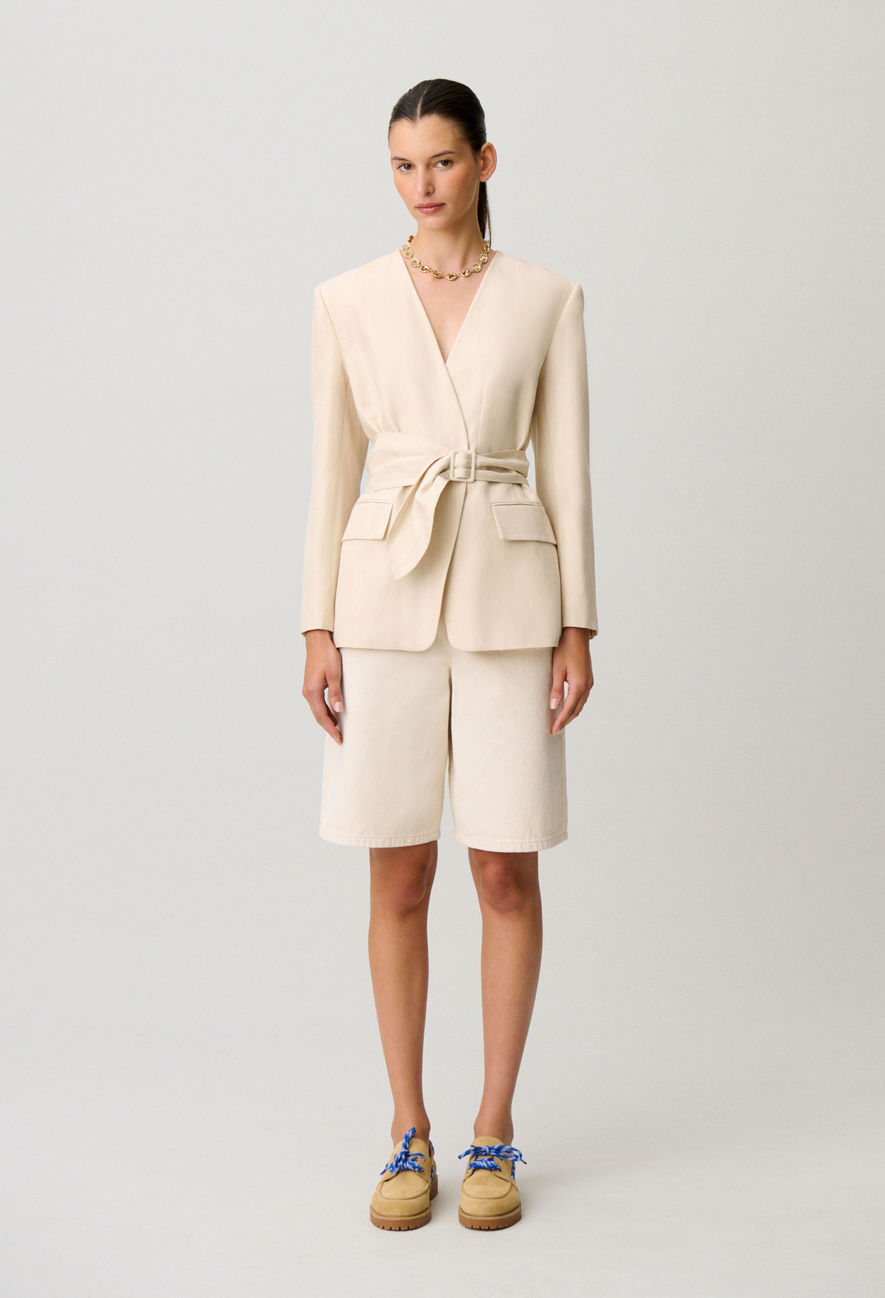 Veste tailleur col kimono - Femme - Sable - Taille 42 - Claudie Pierlot