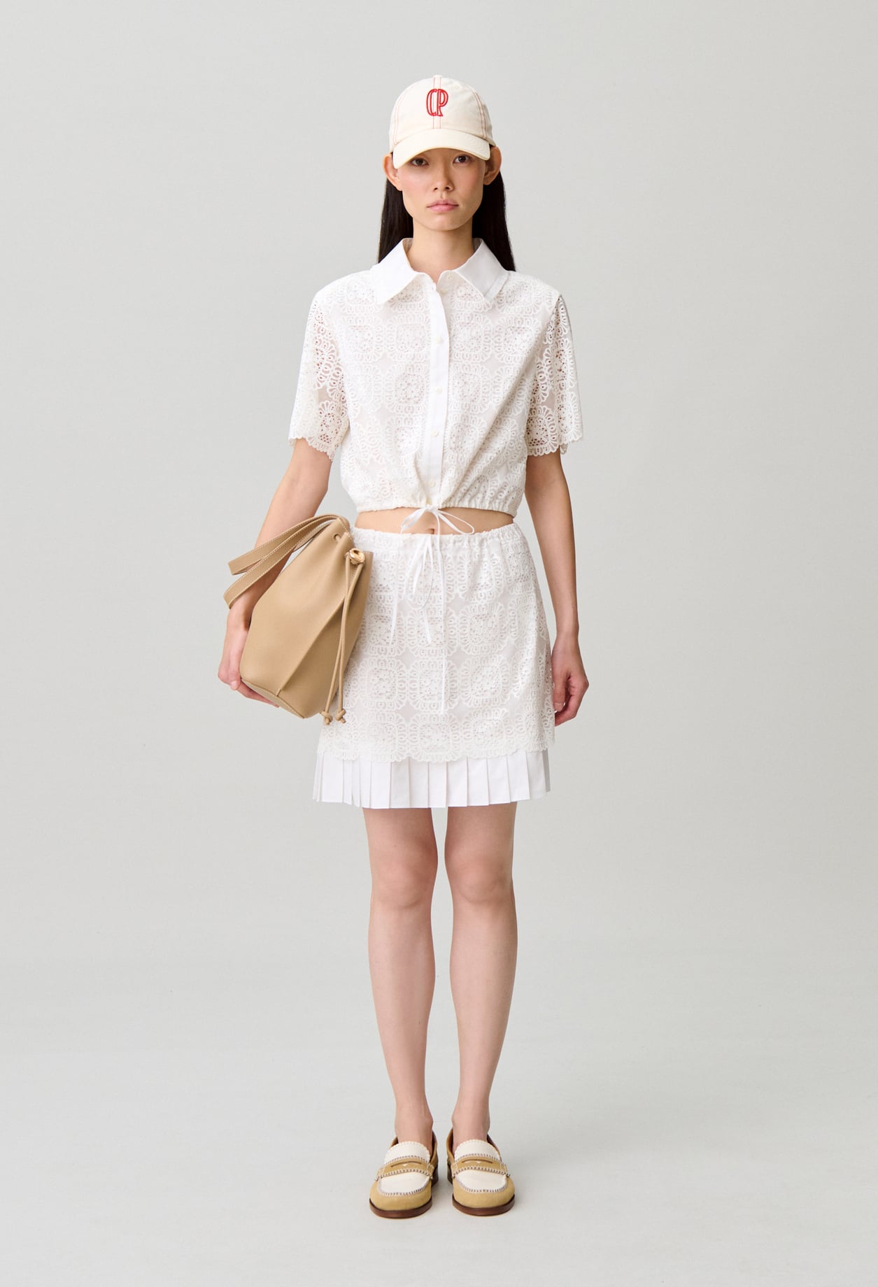 Jupe courte dentelle - Femme - Blanc - Taille 40 - Claudie Pierlot