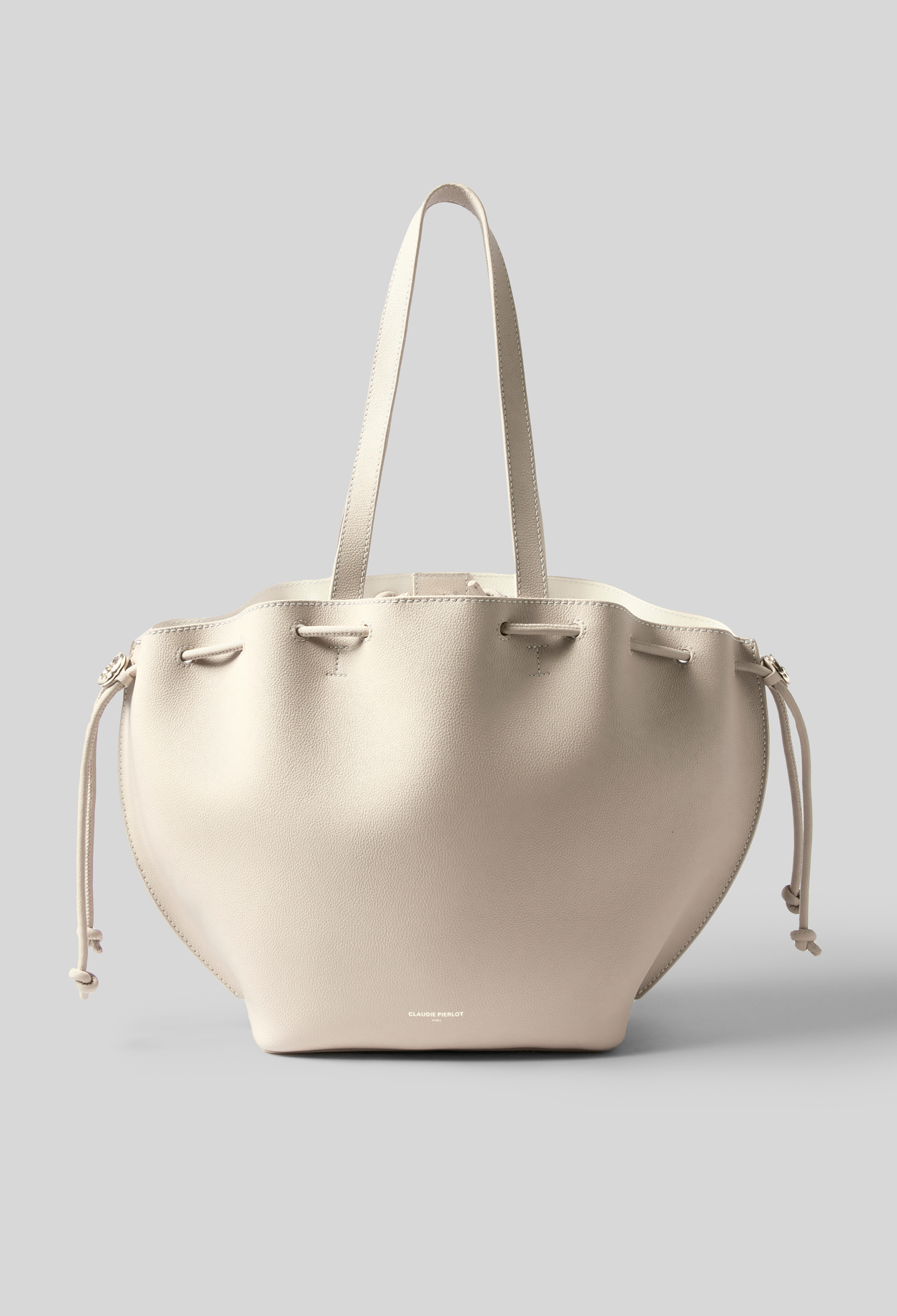 Sac Alban cuir grainé - Femme - Ecru - Taille Unique - Claudie Pierlot