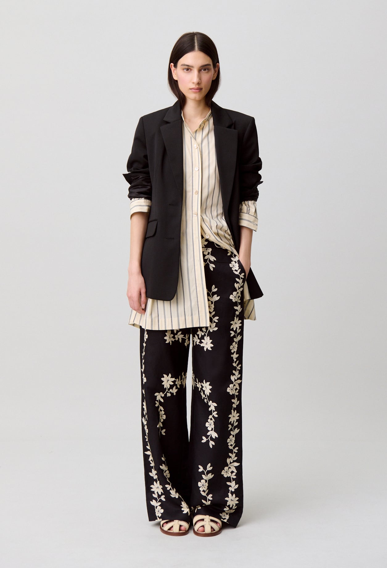 Pantalon large fleurs - Femme - Print Fonce - Taille 36 - Claudie Pierlot