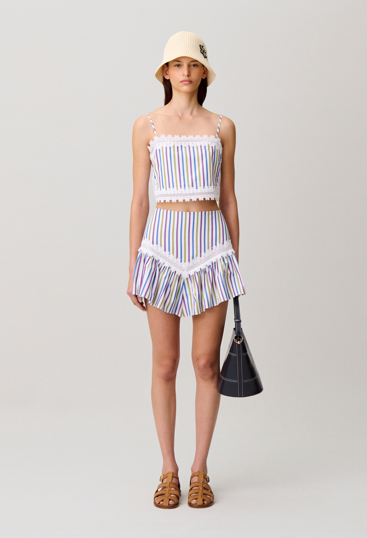 Top court bretelles - Femme - Multico - Taille 38 - Claudie Pierlot