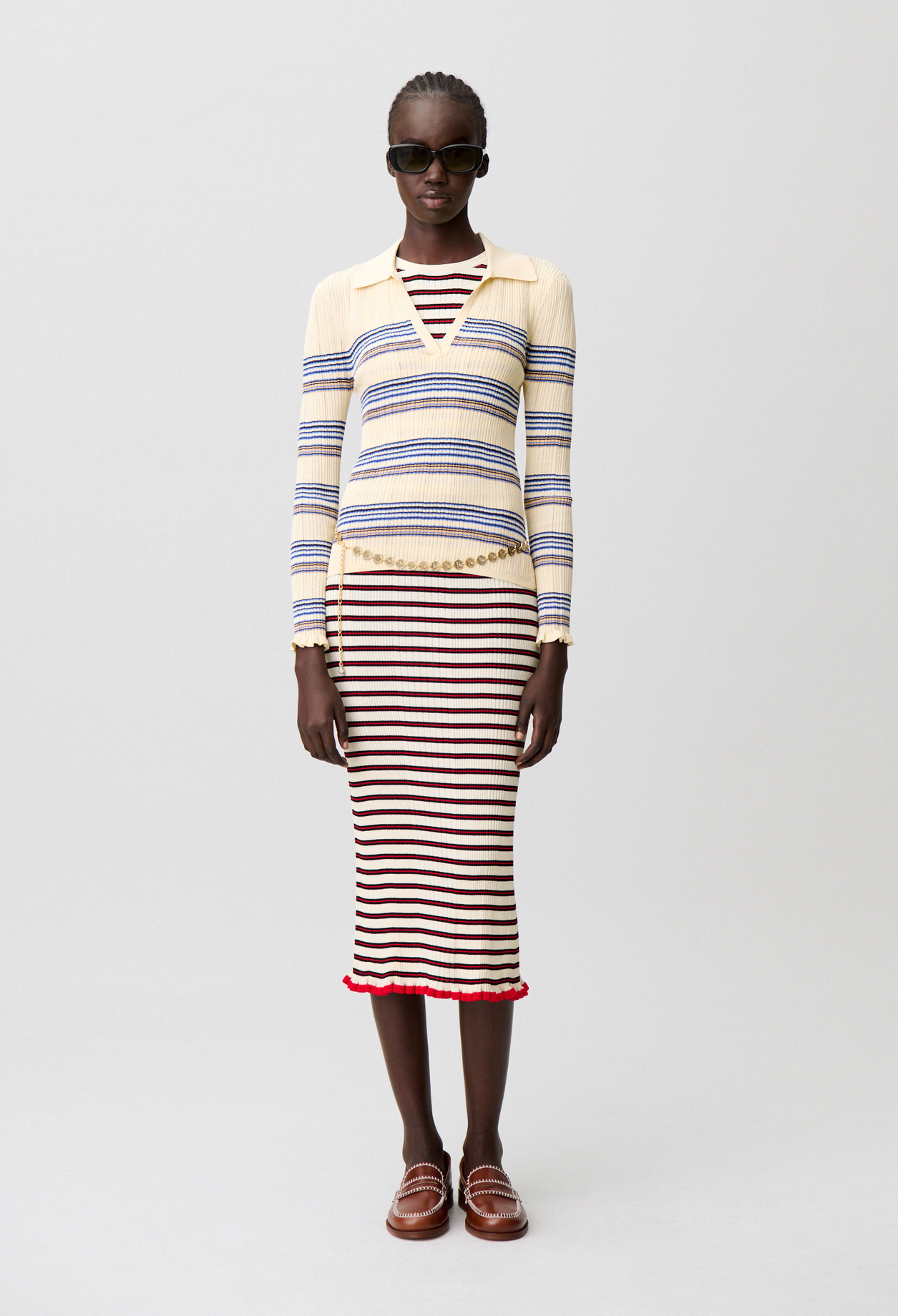 Top maille rayures multicolores - Femme - Multico - Taille 0 - Claudie Pierlot
