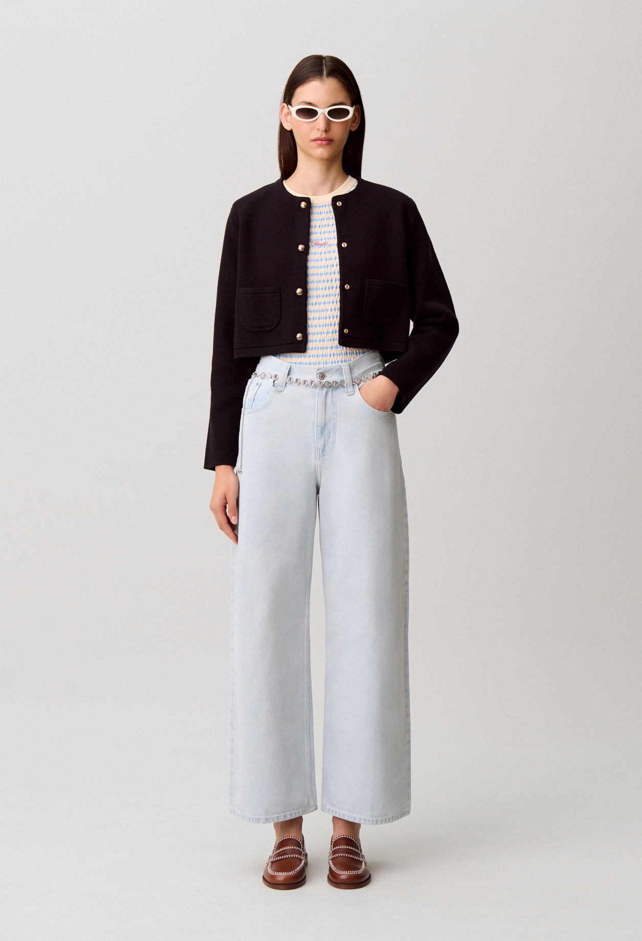 Jean denim délavé - Femme - Denim Bleu Clair - Taille 42 - Claudie Pierlot