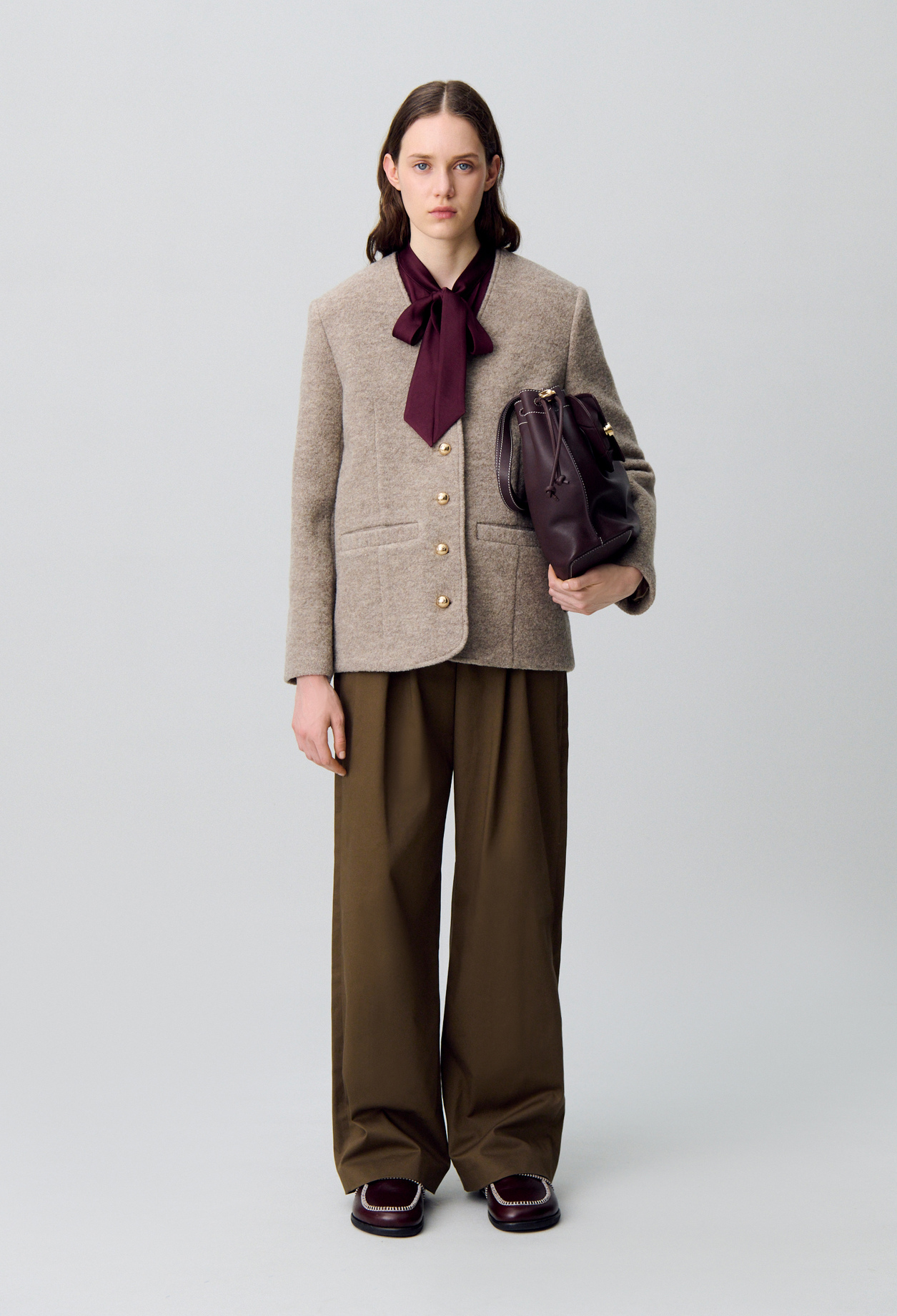 Veste boutonnée laine - Femme - Beige Chine - Taille 36 - Claudie Pierlot
