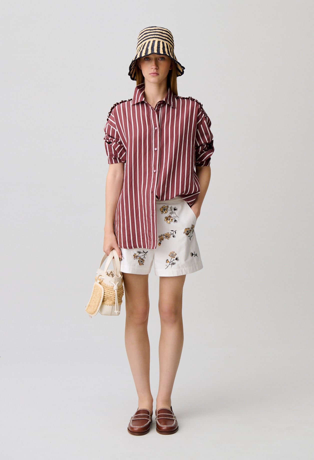 Chemise oversize rayée - Femme - Bicolore - Taille 0 - Claudie Pierlot