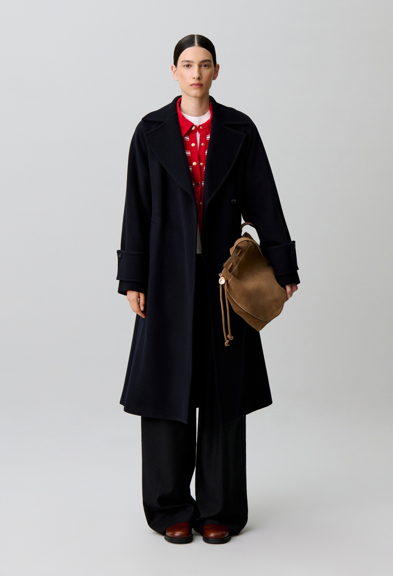 Manteau droit ceinture amovible