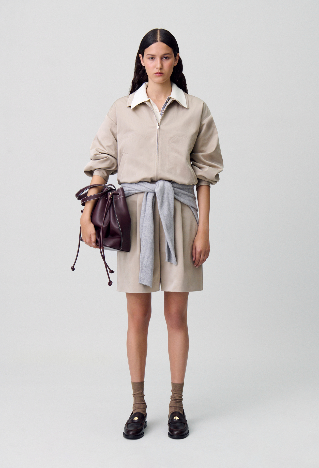 Short bermuda à plis - Femme - Beige - Taille 40 - Claudie Pierlot