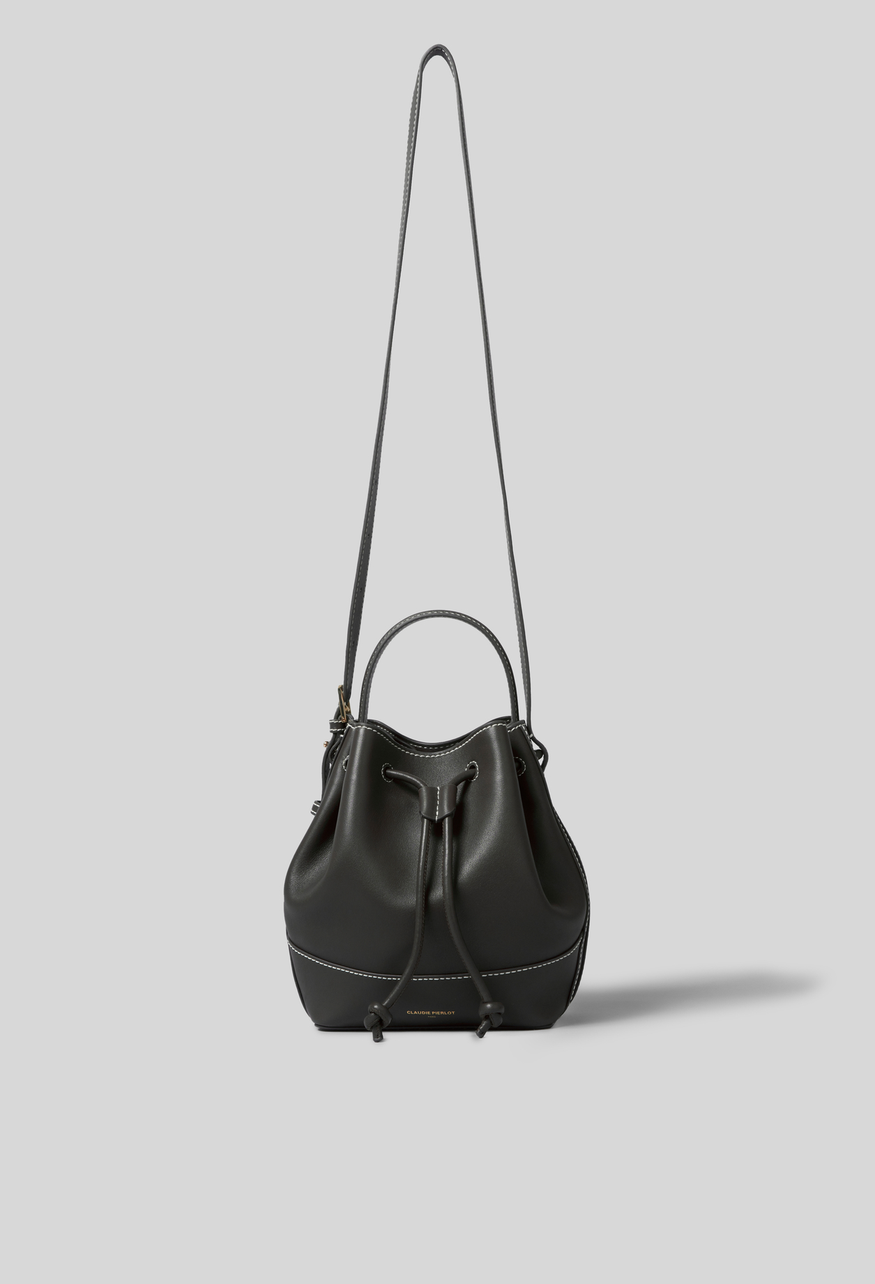 Sac Elden bourse cuir  - Femme - Noir - Taille Unique - Claudie Pierlot