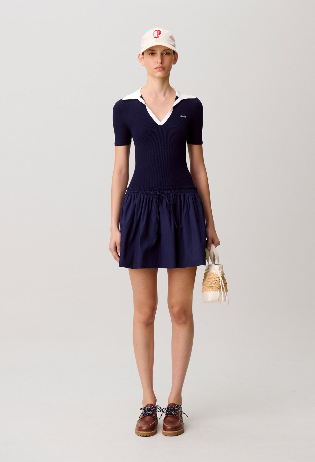 Robe bi-matière maille - Femme - Marine - Taille 0 - Claudie Pierlot
