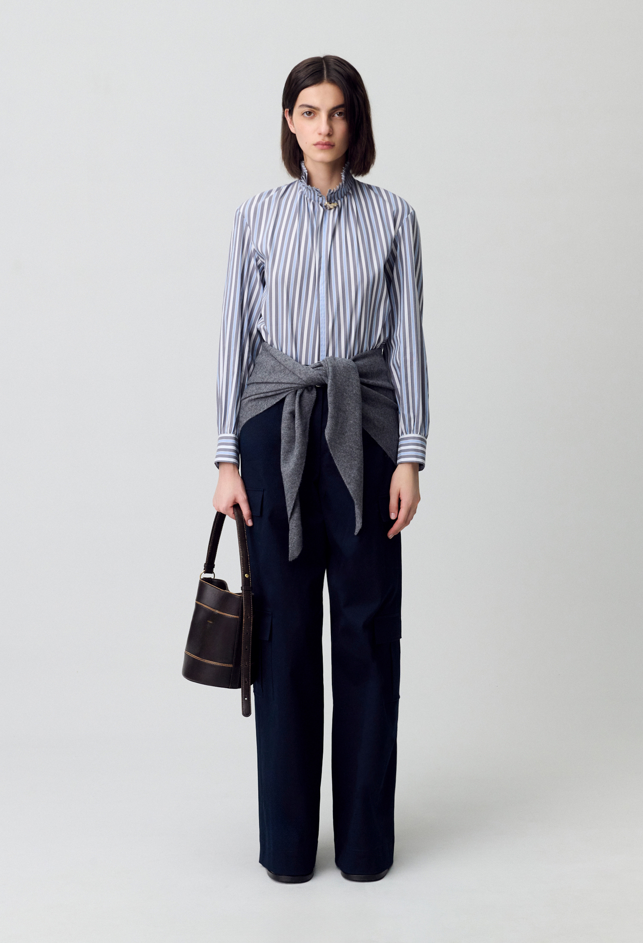 Blouse rayée col victorien - Femme - Multico - Taille 38 - Claudie Pierlot
