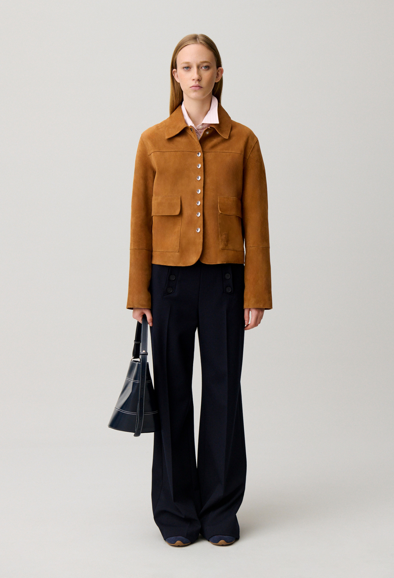 Pantalon droit à pont - Femme - Marine - Taille 42 - Claudie Pierlot