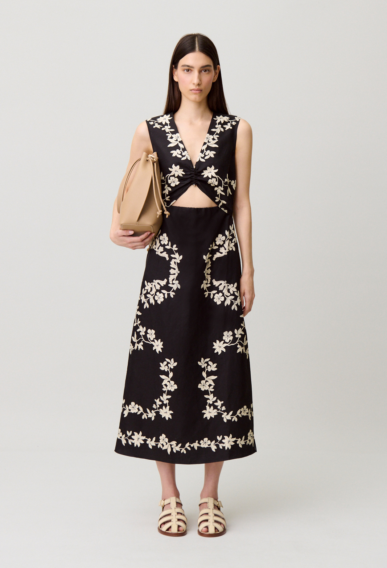 Robe imprimé floral mi-longue - Femme - Print Fonce - Taille 38 - Claudie Pierlot