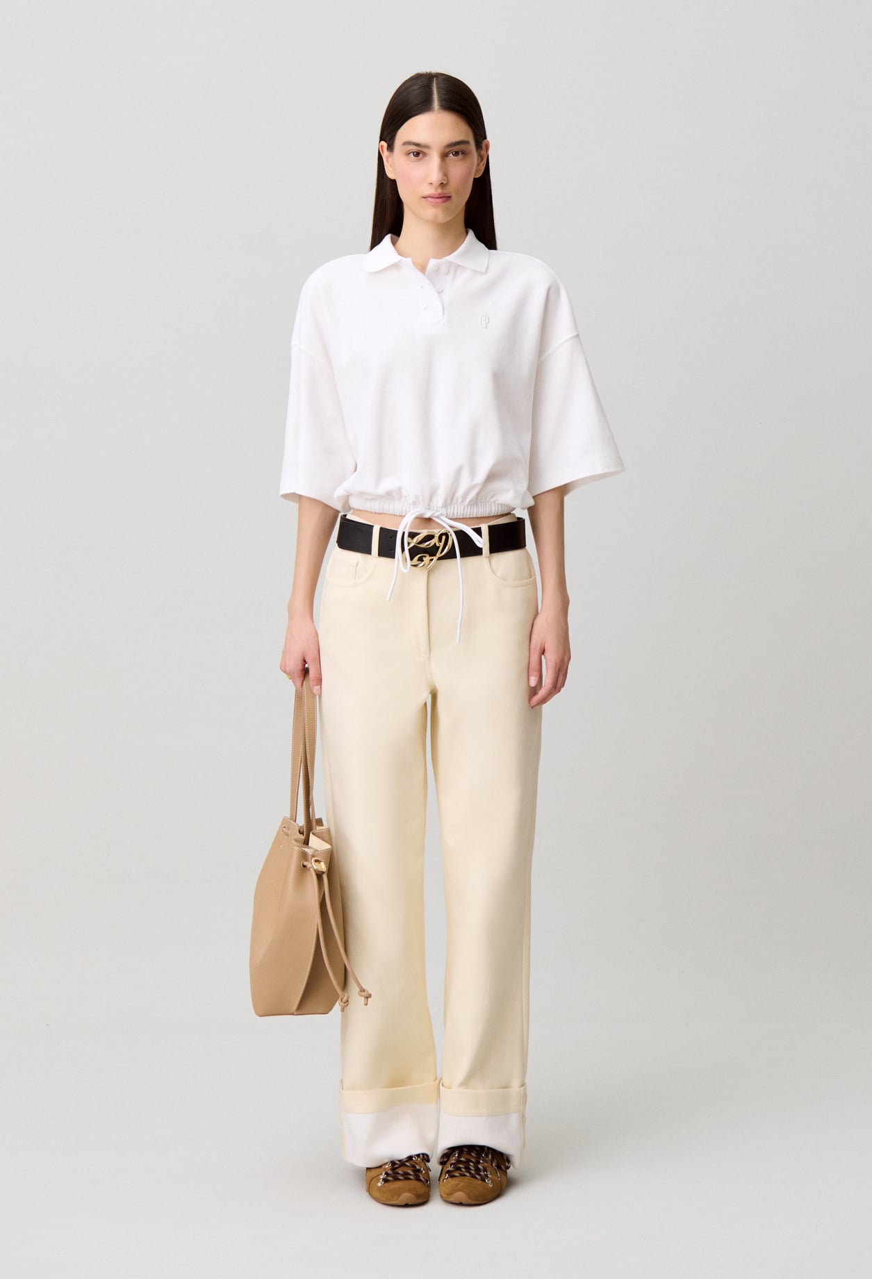 Pantalon coton droit élégant - Femme - Vanille - Taille 34 - Claudie Pierlot