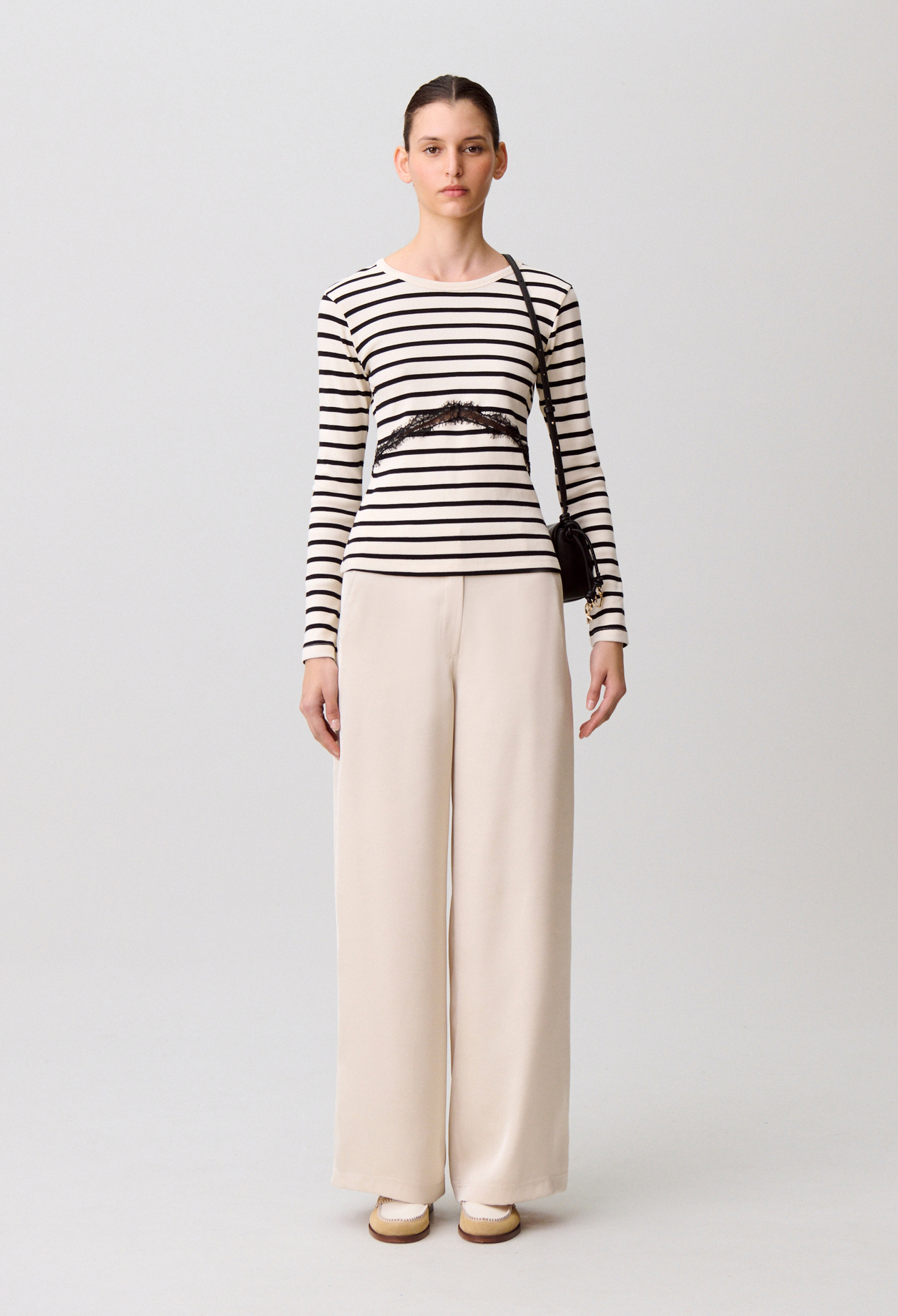 Pantalon satin - Femme - Vanille - Taille 34 - Claudie Pierlot