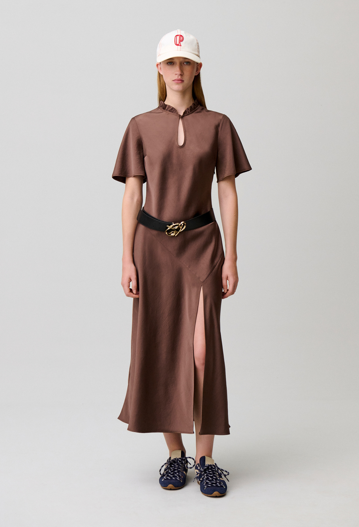 Robe midi fluide - Femme - Marron Glace - Taille 36 - Claudie Pierlot
