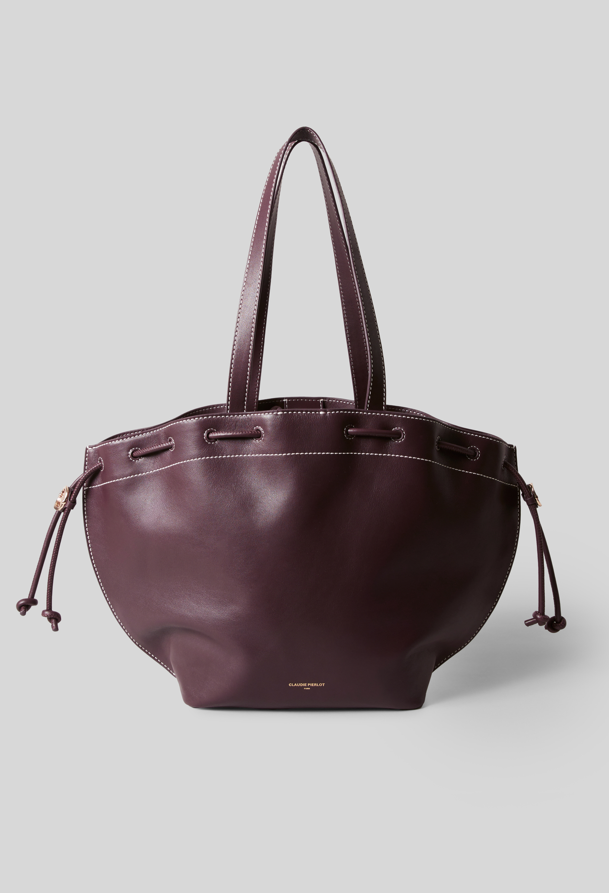 Sac Alban cuir lisse - Femme - Lie De Vin - Claudie Pierlot