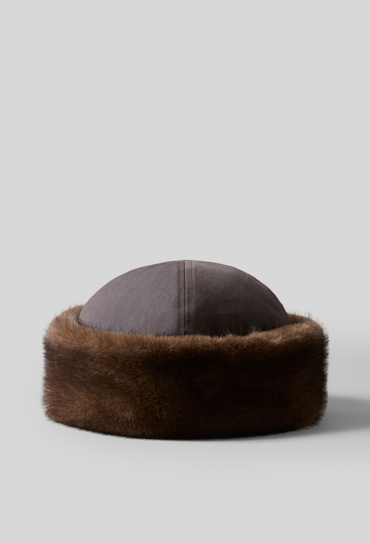 Claudie - Chapeau nylon réversible fausse fourrure - Marron - Taille Unique - Pour Femme