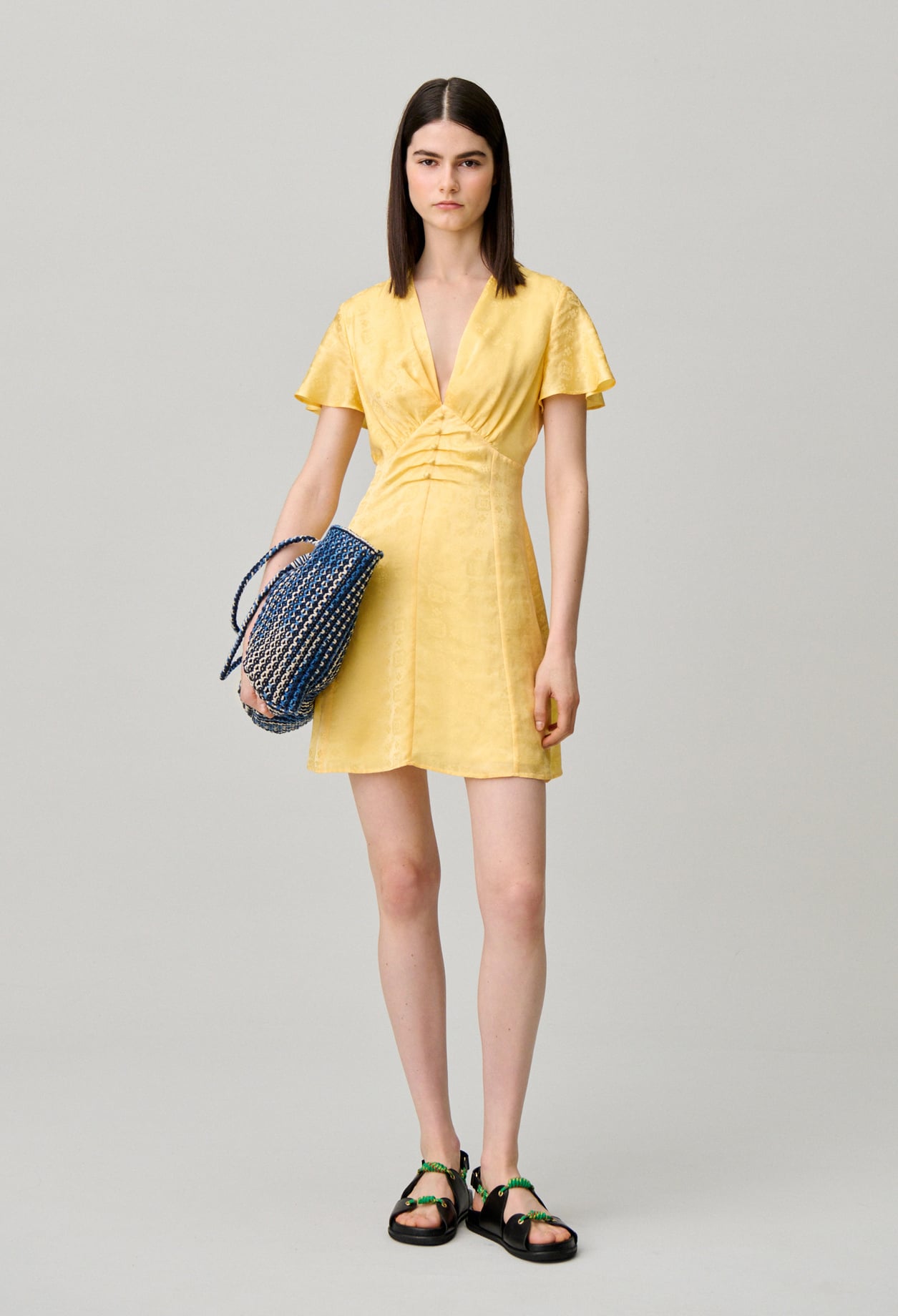 Robe fluide courte - Femme - Jaune Soleil - Taille 44 - Claudie Pierlot