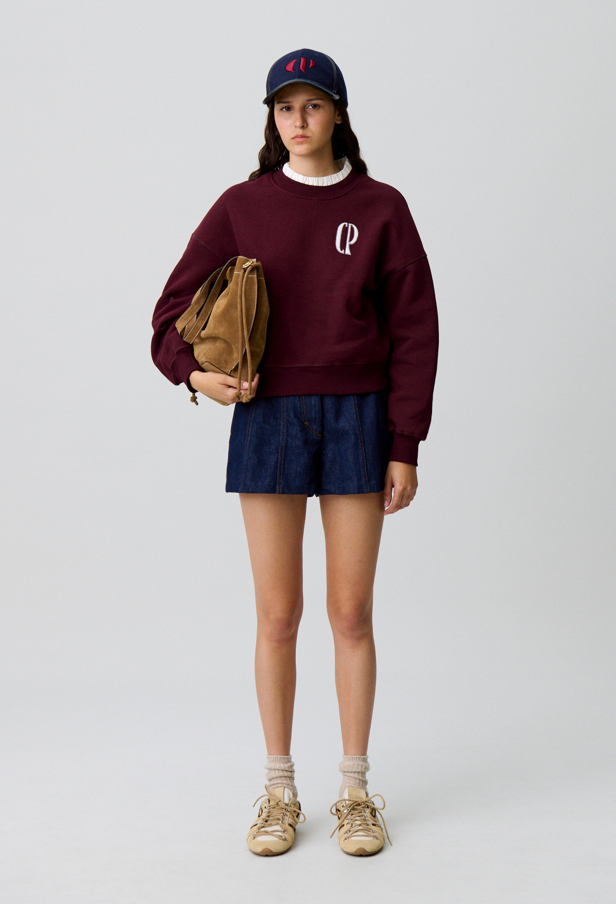 Sweat coton col victorien - Femme - Bordeaux - Claudie Pierlot
