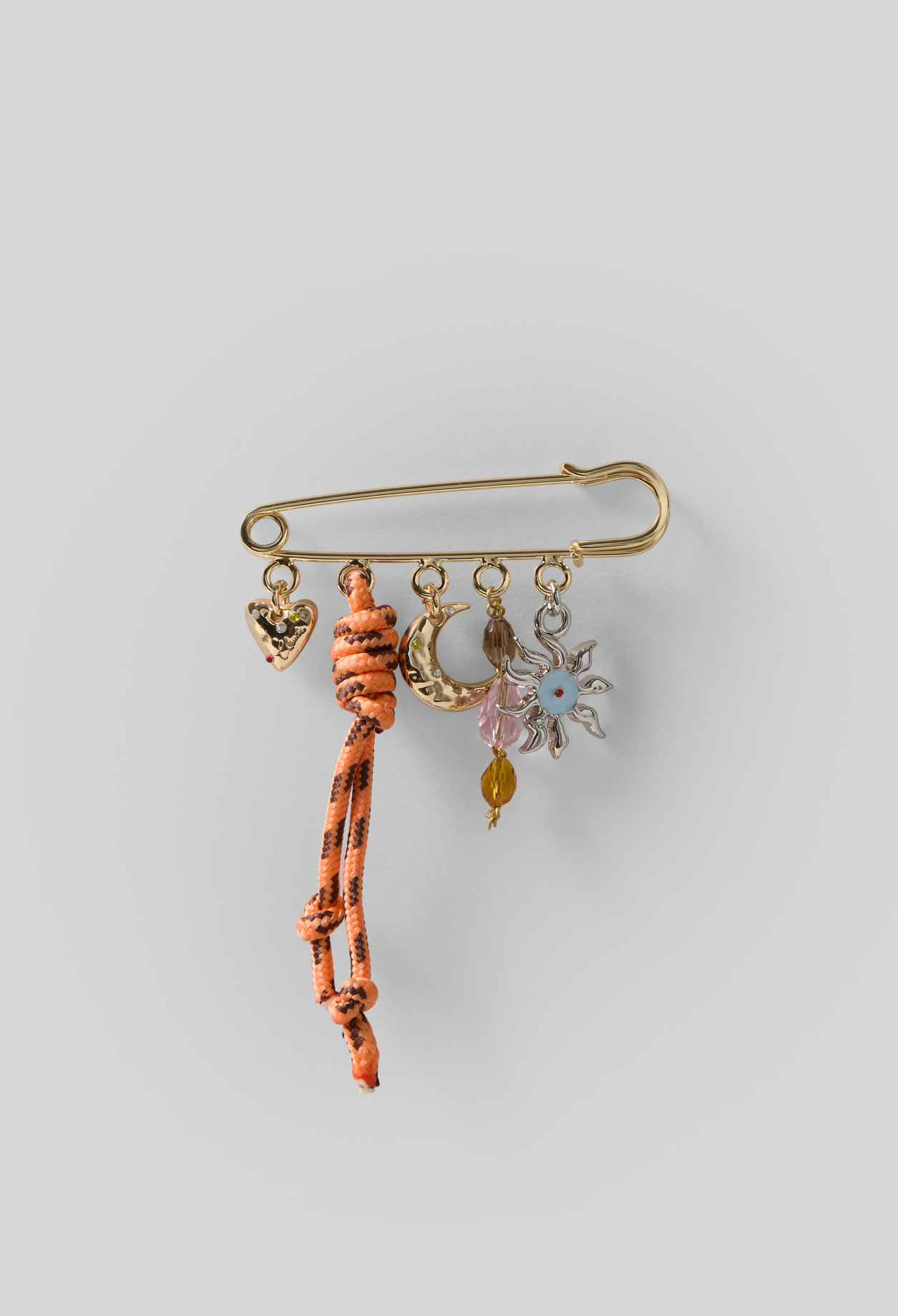 Broche métal et pierres naturelles