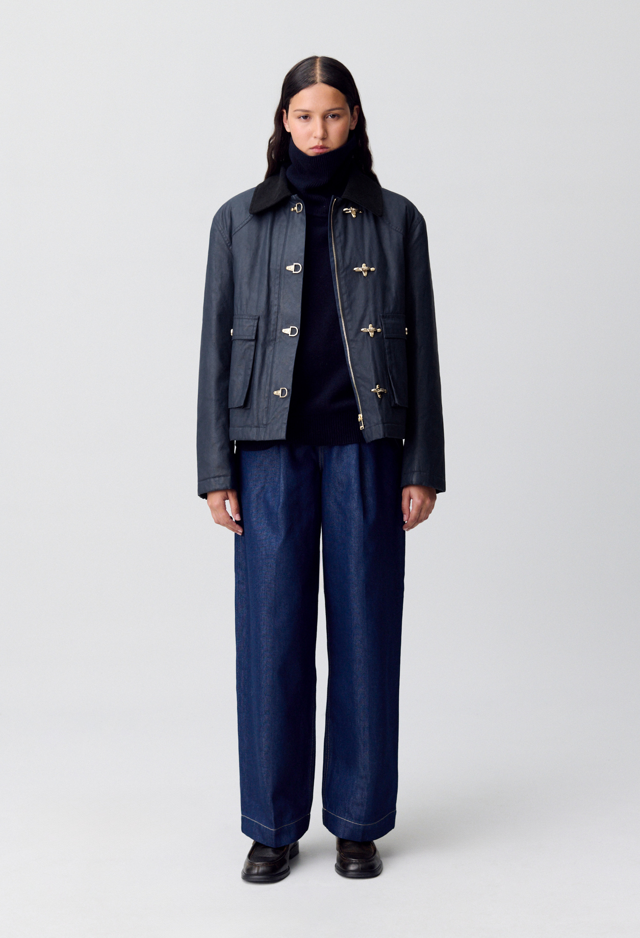 Parka courte cirée - Femme - Marine - Claudie Pierlot