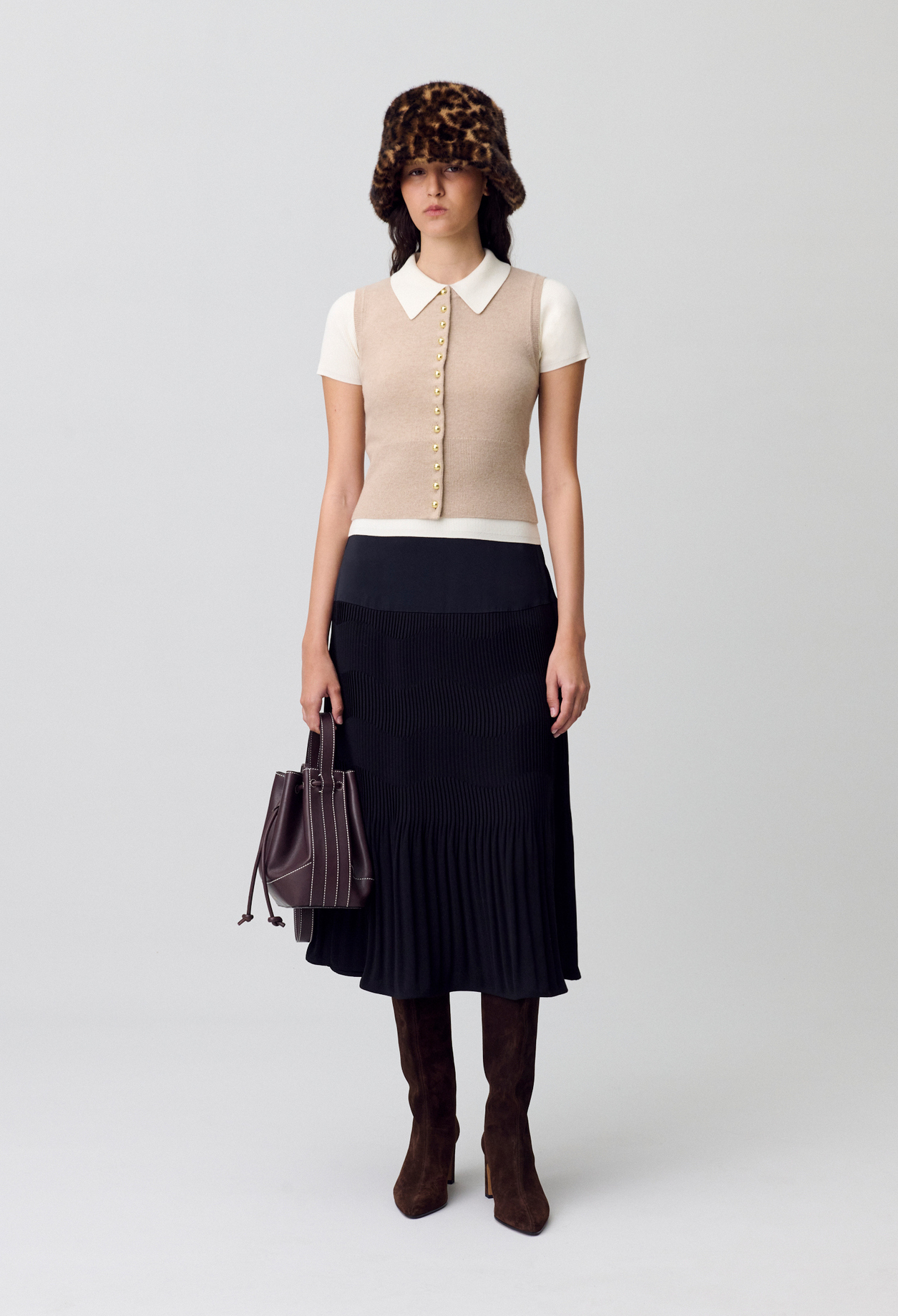 Jupe longue plissée - Femme - Noir - Claudie Pierlot