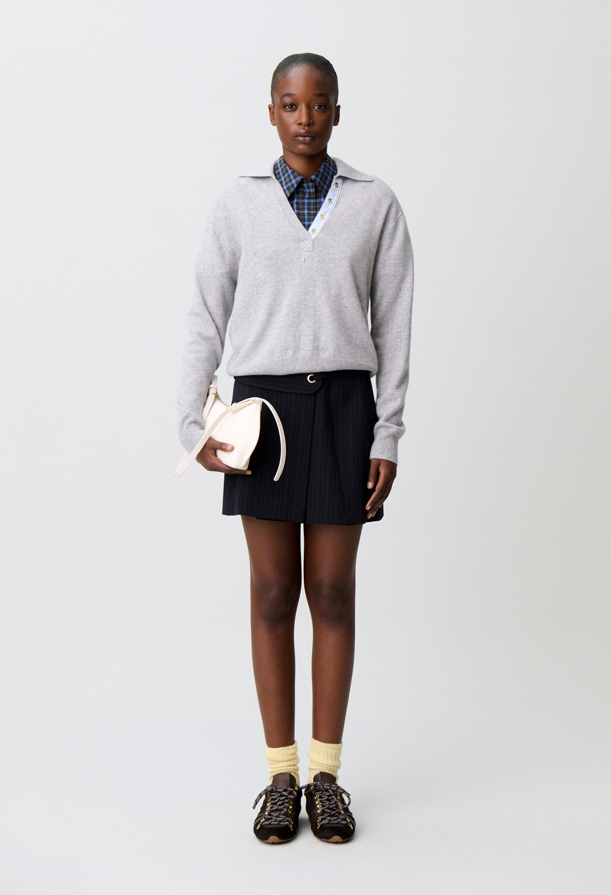 Pull polo laine - Femme - Anthracite - Taille 2 - Claudie Pierlot