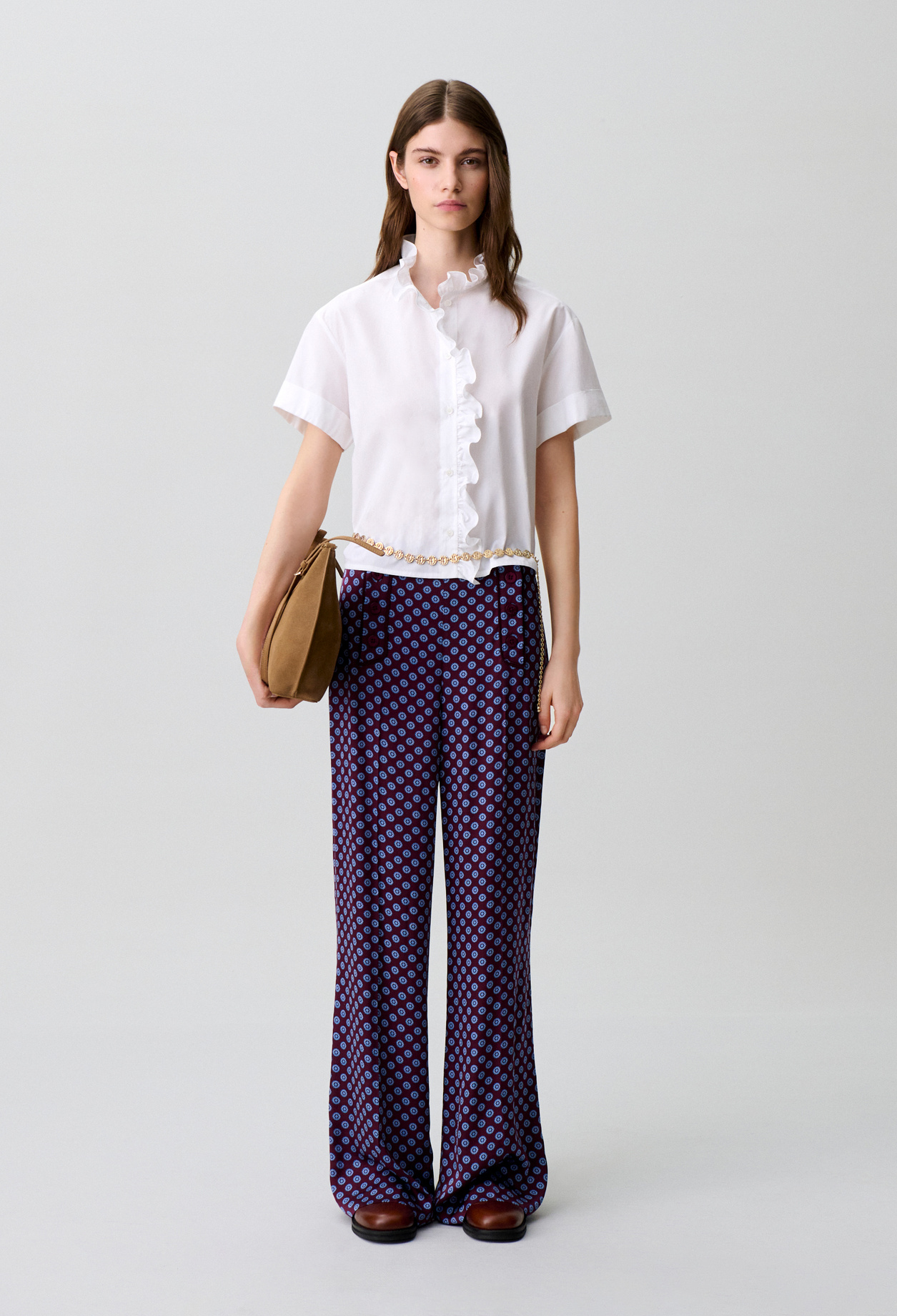 Chemise popeline col victorien - Femme - Blanc - Taille 40 - Claudie Pierlot