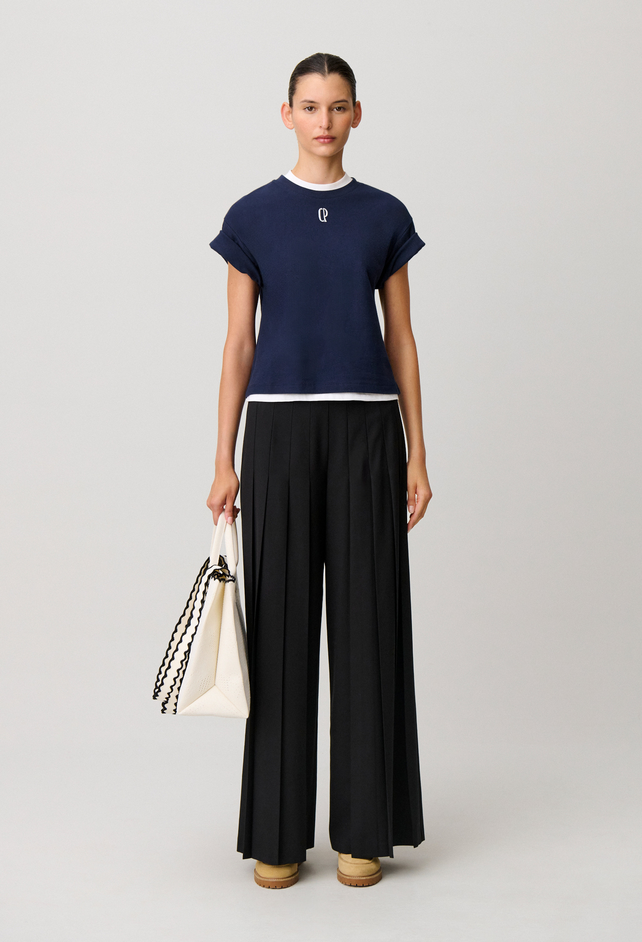 Pantalon large plissé noir - Femme - Noir - Taille 34 - Claudie Pierlot