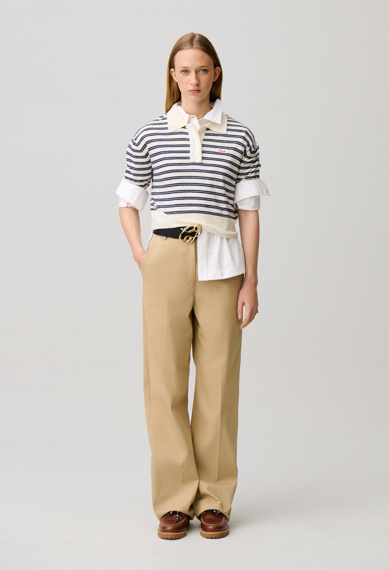 Claudie - Pantalon droit - Beige - Taille 34 - Pour Femme
