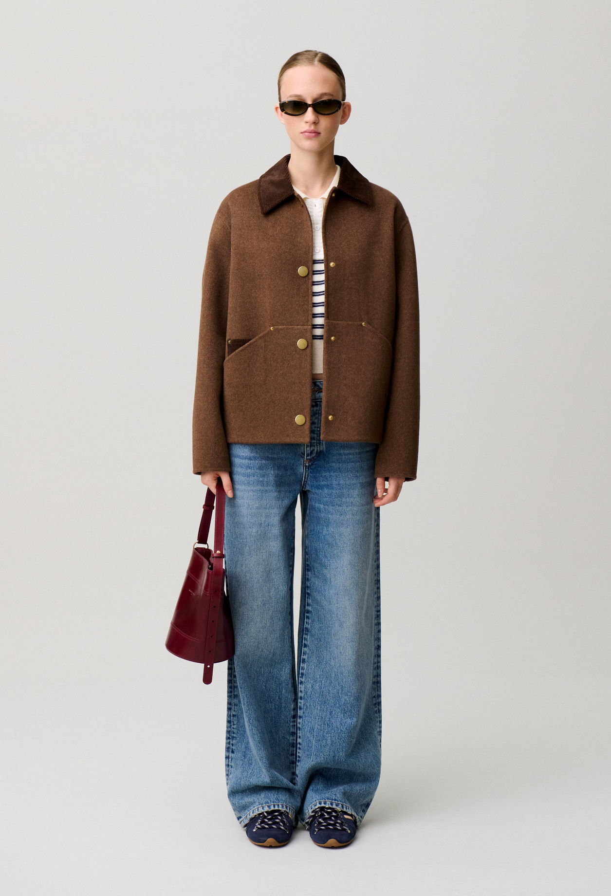 Manteau court laine - Femme - Marron - Taille 40 - Claudie Pierlot