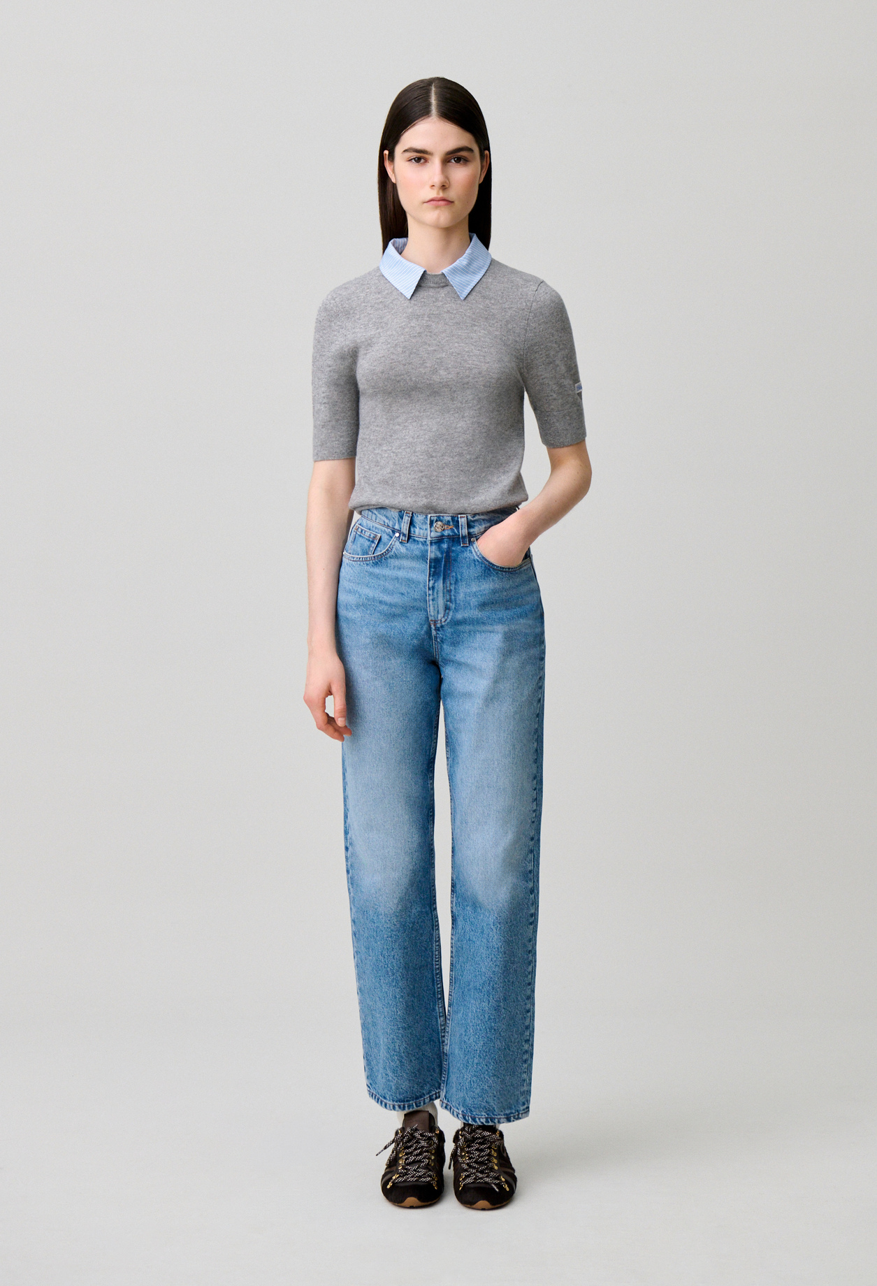 Claudie - Pull superposé laine - Bicolore - Taille 3 - Pour Femme