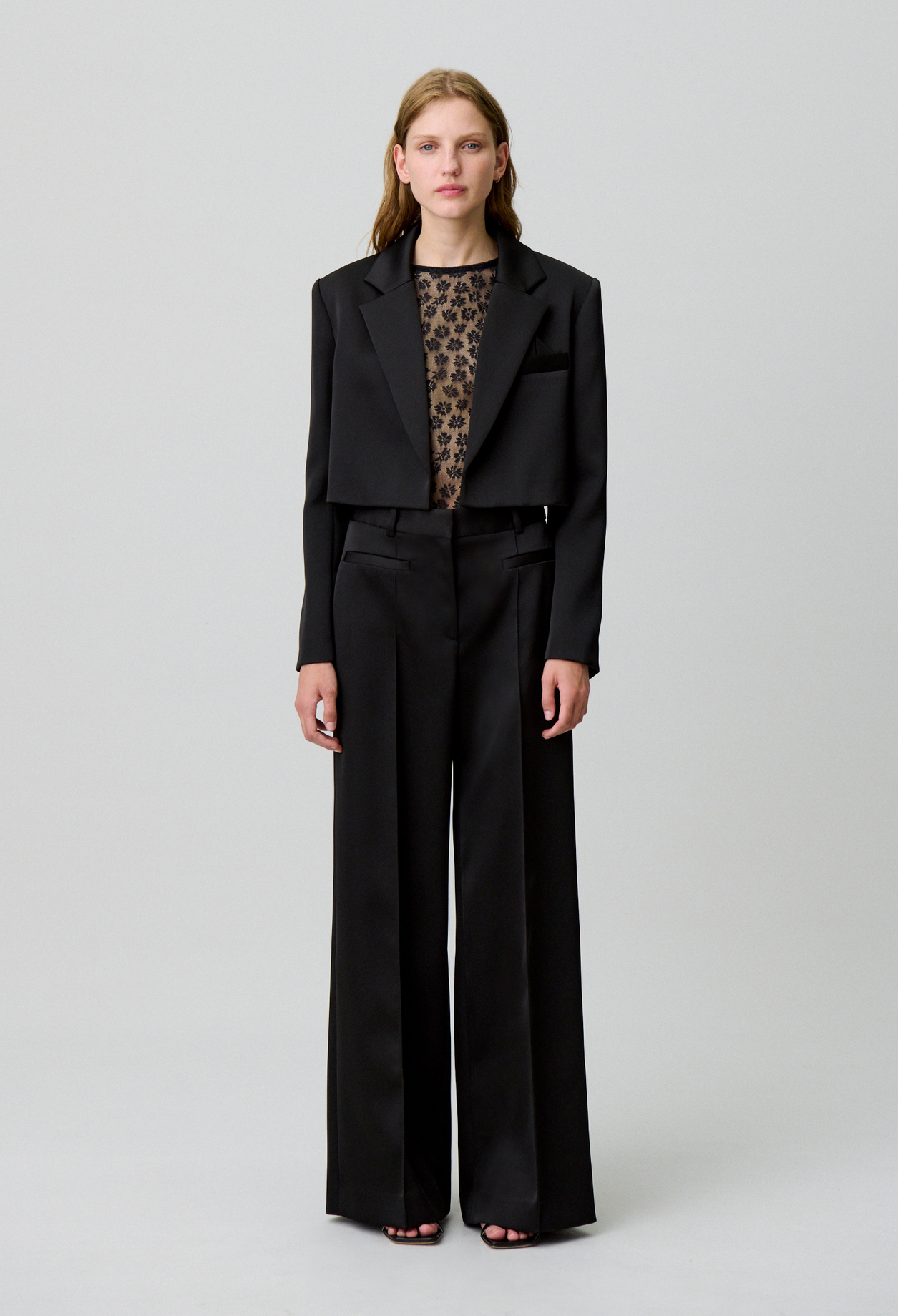 Pantalon tailleur satin - Femme - Noir - Claudie Pierlot