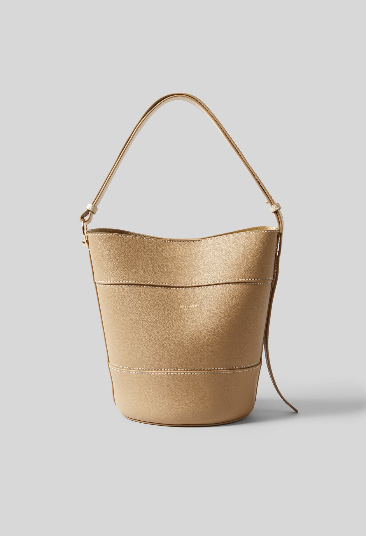 Sac seau Solveig cuir grainé - Femme - Beige - Taille Unique - Claudie Pierlot
