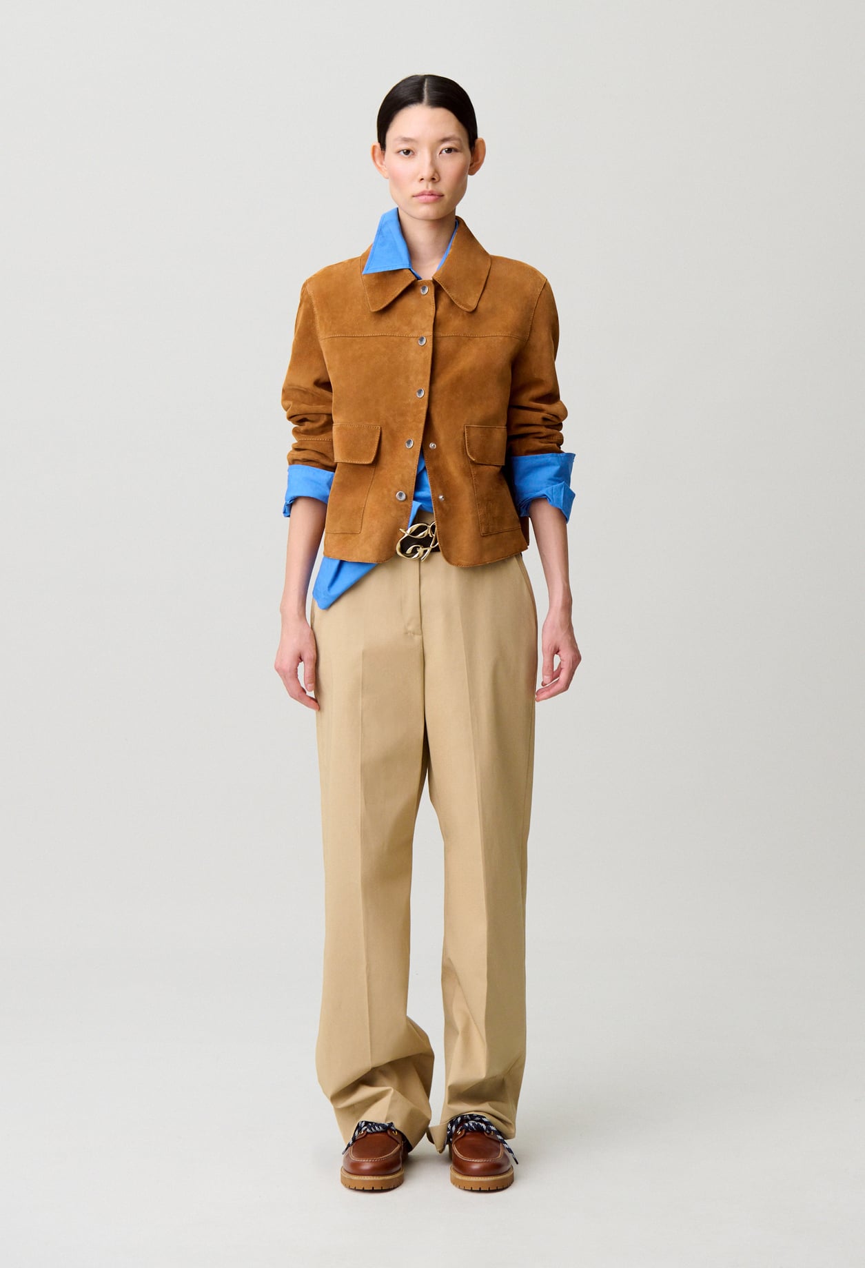Veste cuir suède - Femme - Camel - Taille 34 - Claudie Pierlot